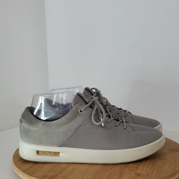 Ecco Gray Leather Suede Sneakers Women's Size 8 EU 39 - Picture 1 of 13